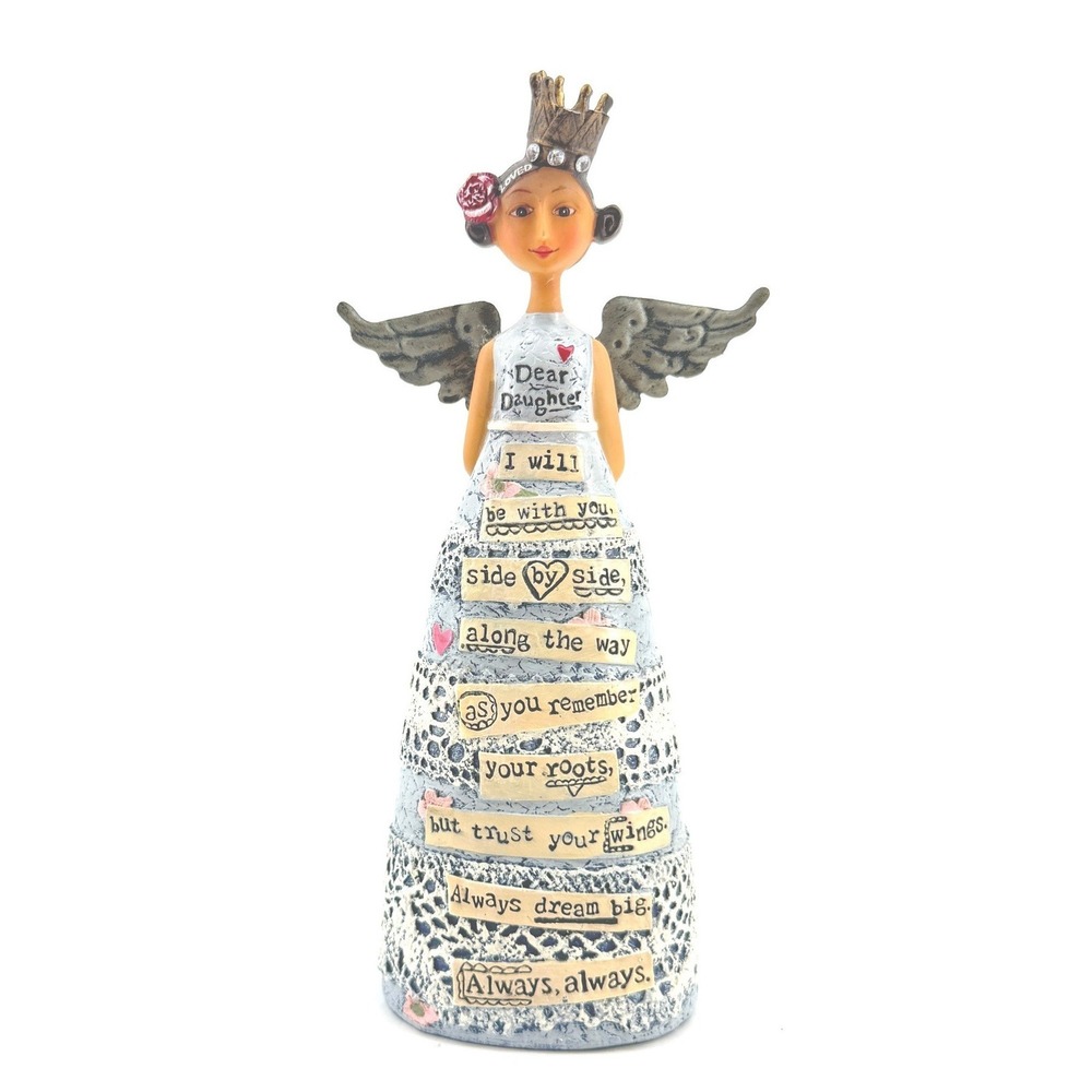 Enesco Kelly Rae Roberts Daughter Angel Figurine Blue Lace Crown 9" Statue